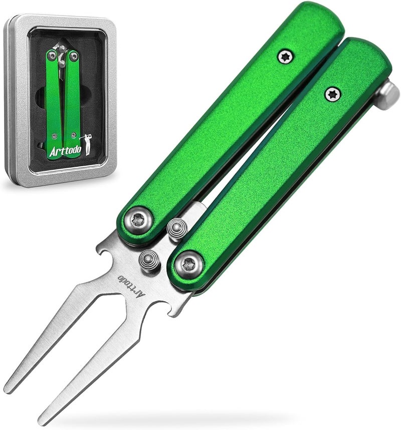 Arttodo Golf Divot Repair Tool, Stainless Steel Foldable Divot Tool & Golf Divot Tool with Bottle Opener, Golf Accessories for Men and Women - Image 1
